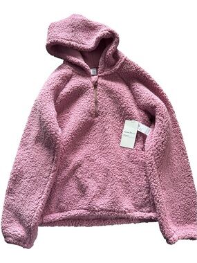 Girls Old Navy Active Pink Fuzzy Sherpa Hoodie Size 14